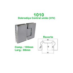 Dobradiça central união vidro/vidro para porta e box de banheiro 1 unidade - 2