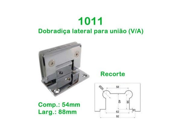 1011- Dobradiça lateral para união de vidro alvenária - 1 unidade - 2