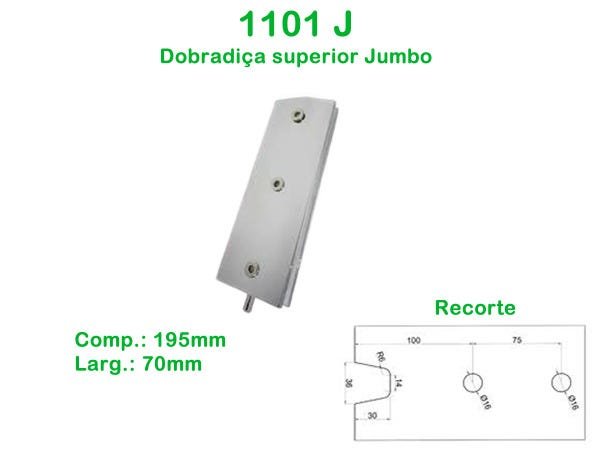 1101 J- Dobradiça superior Jumbo para porta de vidro pivotante