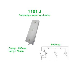1101 J- Dobradiça superior Jumbo para porta de vidro pivotante