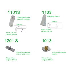 Kit dobradiças para porta pivotante de vidro temperado blindex - opção mola - 2