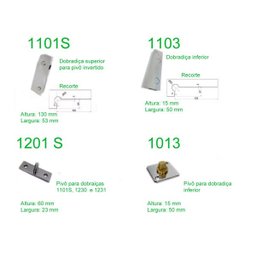 Kit dobradiças para porta pivotante de vidro temperado blindex - opção mola - 3