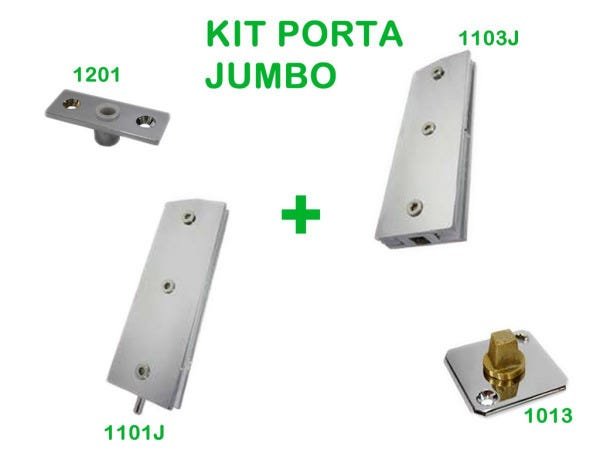 Kit instalação Jumbo para porta de vidro pivotante - 8