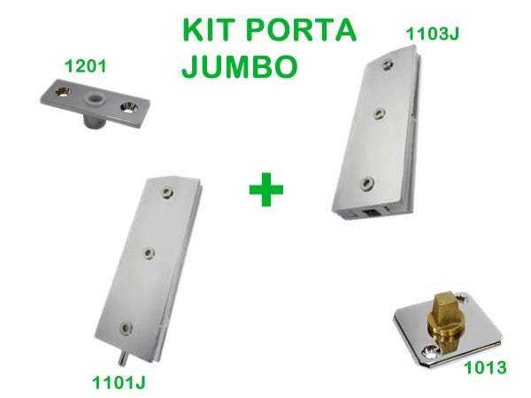 Kit instalação Jumbo para porta de vidro pivotante