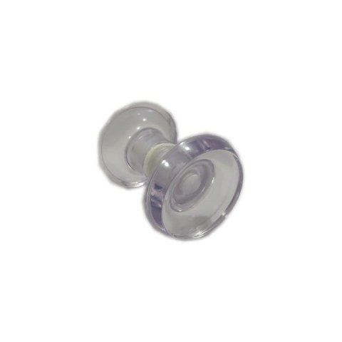 Puxador redondo mini de resina transparente para porta