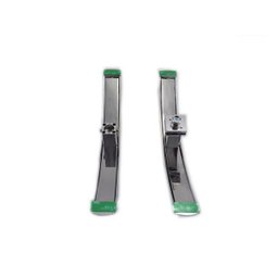 Puxador H curvo com 1 furo cromado 26,5cm para porta de vidro - 3