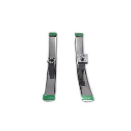 Puxador H curvo com 1 furo cromado 26,5cm para porta de vidro - 2
