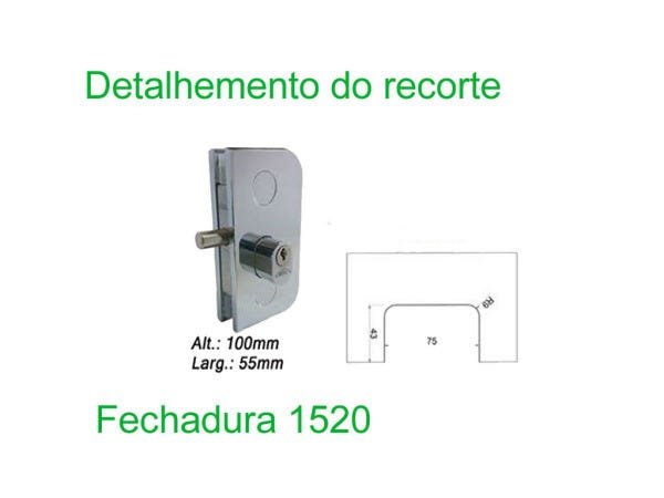 Fechadura + Contra Fechadura 1520 V/a Para Vidro Temperado - 3