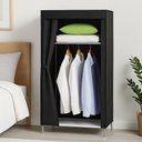 Ver imagem 2 de Guarda Roupa Portatil Armario Arara Cabideiro Prateleira Organizador Praia Camping Desmontavel Compa