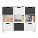 Ver imagem 1 de Nicho Organizador Toys 6 Gavetas Q01 com Rodízios Branco/Preto - Mpozenato