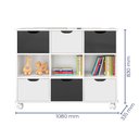 Ver imagem 4 de Nicho Organizador Toys 6 Gavetas Q01 com Rodízios Branco/Preto - Mpozenato