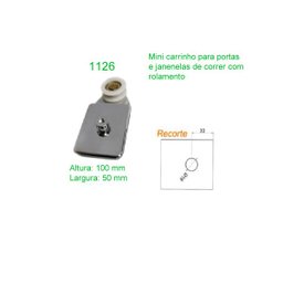 Kit com 2 Roldanas 1126 tipo carrinho para Blindex - 2