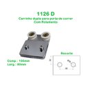 Ver imagem 1 de Kit 2 roldanas dupla 1126 D tipo carrinho para vidro temperado - Blindex