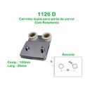 Ver imagem 3 de Kit 2 roldanas dupla 1126 D tipo carrinho para vidro temperado - Blindex