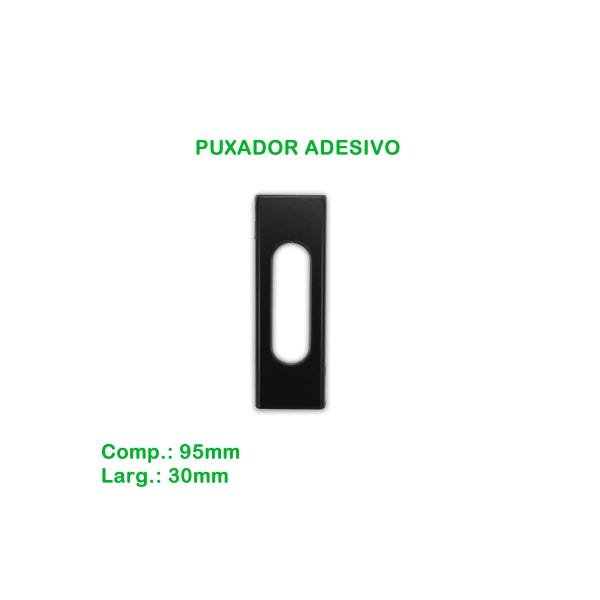 2 un puxador adesivo para portas e janelas de correr - Preto - 1