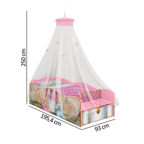 Cama Infantil com Dossel Teto Barbie Star Pura Magia Rosa - Cama