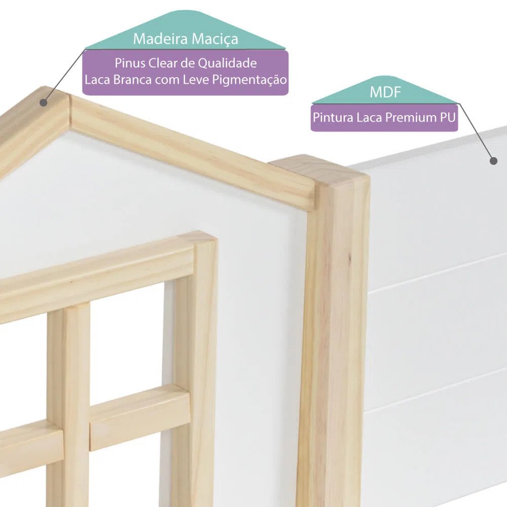 Beliche Montessoriana Garden C/Escorregador Natural/Branco – Casatema - 5