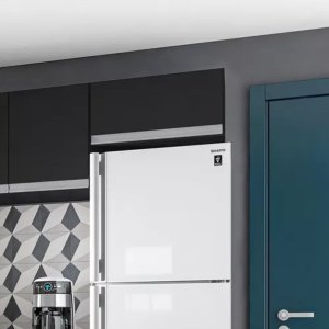 Armário de Cozinha Aéreo Geladeira Lavanderia 60 Cm Ana: Preto