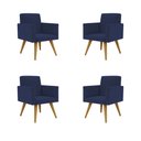 Ver imagem 1 de KIT 4 Cadeiras Escritório Poltrona Decorativa Black Friday Cor:Azul Marinho