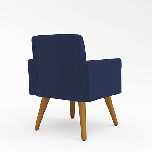 KIT 4 Cadeiras Escritório Poltrona Decorativa Black Friday Cor:Azul Marinho - 4