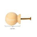 Ver imagem 4 de Kit 5 Puxadores de Madeira Redondos p/ Móveis Gavetas Armários Modelo Bola
