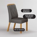 Ver imagem 4 de Sala de Jantar 6 Cadeiras Maciça 1,80x90 Ilhéus Arbo Design- Cinamomo Linho Chumbo