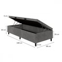Ver imagem 2 de Base para Cama Box Solteiro com Baú 88x188x35 Sued Cinza Portobel