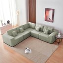 Ver imagem 7 de Kit Sofá Modular 5 Lugares Moderno Curvo Orgânico Adapt Bouclé