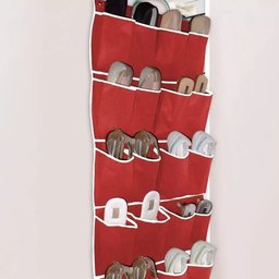 Sapateira de Porta Parede 8 e 10 Pares de Sapato Tênis Tnt Resistente:vermelho/10 Pares - 4