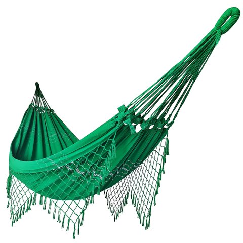 Rede de Dormir Casal Balanço de Algodão Reforçada 3,80m X 1,50m Varias Cores:verde Bandeira