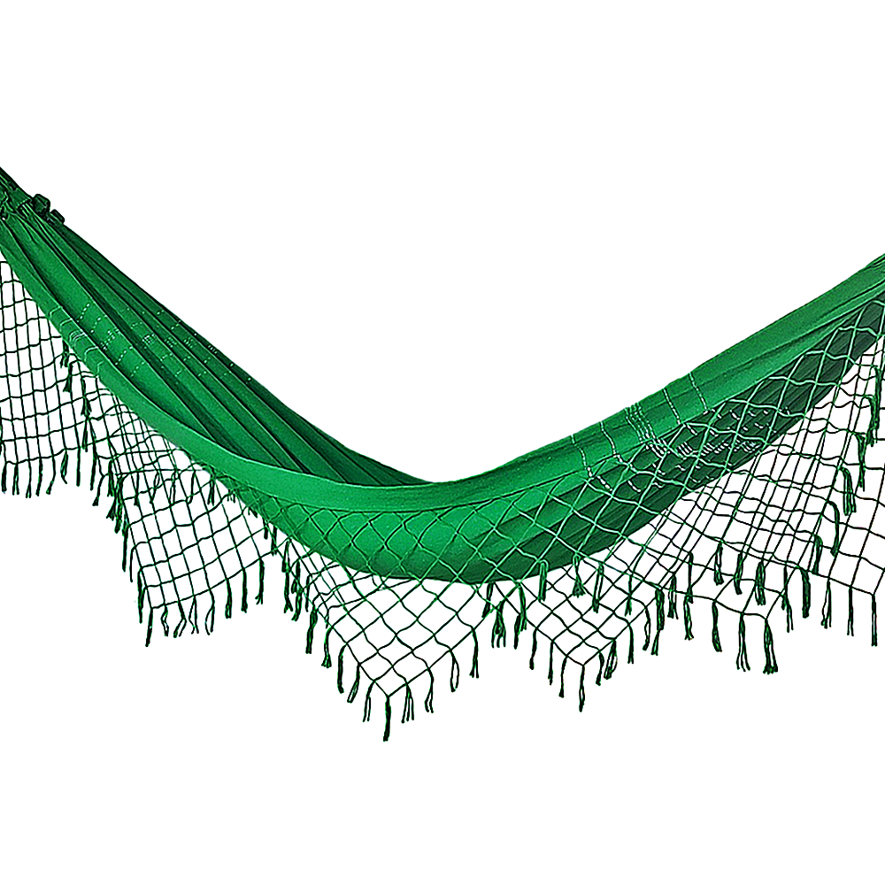 Rede de Dormir Casal Balanço de Algodão Reforçada 3,80m x 1,50m Varias Cores:Verde Bandeira - 2