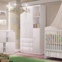Ver imagem 3 de Guarda-Roupa de Bebê 3 Portas 3 Gavetas Baby Flex Color Branco