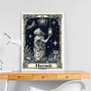 Ver imagem 2 de Quadro Decorativo Carta Tarot - Eremita 45x34cm:moldura Branca
