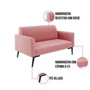 Ver imagem 4 de Sofá Namoradeira Pés Villach Marisa Suede D03 - D\'rossi Cor Rose