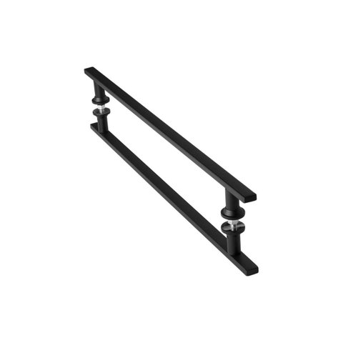 Puxador de Porta Inox Vidro Pivotante Preto 50cm Ms Fs