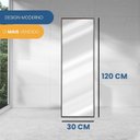 Ver imagem 3 de Espelho Decorativo Retangular Corpo Inteiro 120x30 Cavalete de Chão para Sala Banheiro Quarto
