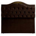 Ver imagem 1 de Cabeceira Queen Estofada Provençal Capitone Detalier Suede Marrom 160 X 120 Rbl