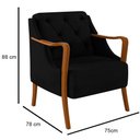 Ver imagem 3 de Kit Namoradeira 135cm e 2 Poltronas Decorativas Capitonê Lapa M22 Veludo Preto - Mpozenato