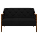 Ver imagem 6 de Kit Namoradeira 135cm e 2 Poltronas Decorativas Capitonê Lapa M22 Veludo Preto - Mpozenato