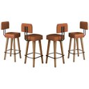 Ver imagem 1 de Conjunto 4 Banquetas Decorativo para Bancada com Encosto Balcão Cozinha Confortável Pés Palito
