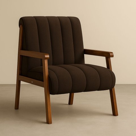 Poltrona Conceito Belga Bouclé Premium - Marrom