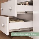 Ver imagem 7 de Conjunto de Quarto Berço 3 em 1 Guarda Roupa 3 Portas Cômoda 4 Gavetas MP4843 MDP-MDF Branco