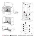 Ver imagem 6 de Conjunto de Quarto Berço 3 em 1 Guarda Roupa 3 Portas Cômoda 4 Gavetas MP4843 MDP-MDF Branco