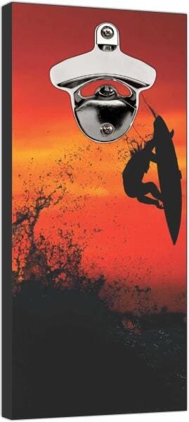 Abridor De Garrafa Magnético Parede Surf Surfista Mar Praia - 1