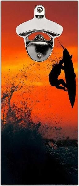 Abridor De Garrafa Magnético Parede Surf Surfista Mar Praia - 3