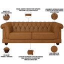 Ver imagem 3 de Sofá 3 Lugares Sala de Estar Living 220cm Soho M03 Couríssimo Whisky - Lyam Decor