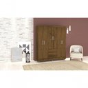 Ver imagem 3 de Guarda Roupa Casal Toro 6 Portas de Bater 2 Gavetas MDP Imbuia Mobiliart