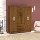 Ver imagem 1 de Guarda Roupa Casal Toro 6 Portas de Bater 2 Gavetas MDP Imbuia Mobiliart