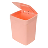Lixeira Cozinha Pia 2,5l Cesto de Lixo C/ Tampa Esconde Saco:rosa - 1