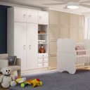 Ver imagem 3 de Guarda-Roupa de Bebê 5 Portas 3 Gavetas Baby Flex Color Branco